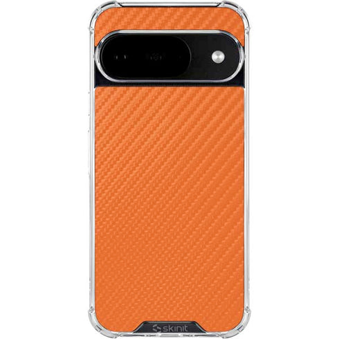 Orange Carbon Fiber Specialty Texture Material Google Pixel 10 Clear Case